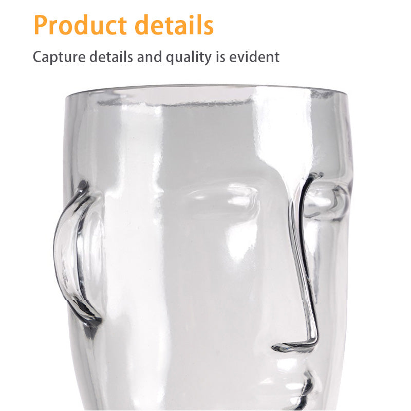 BowLift | Face glass vase decoration, living room flower arrangement decoration, decoration living room dining table Internet celebrity glass vase