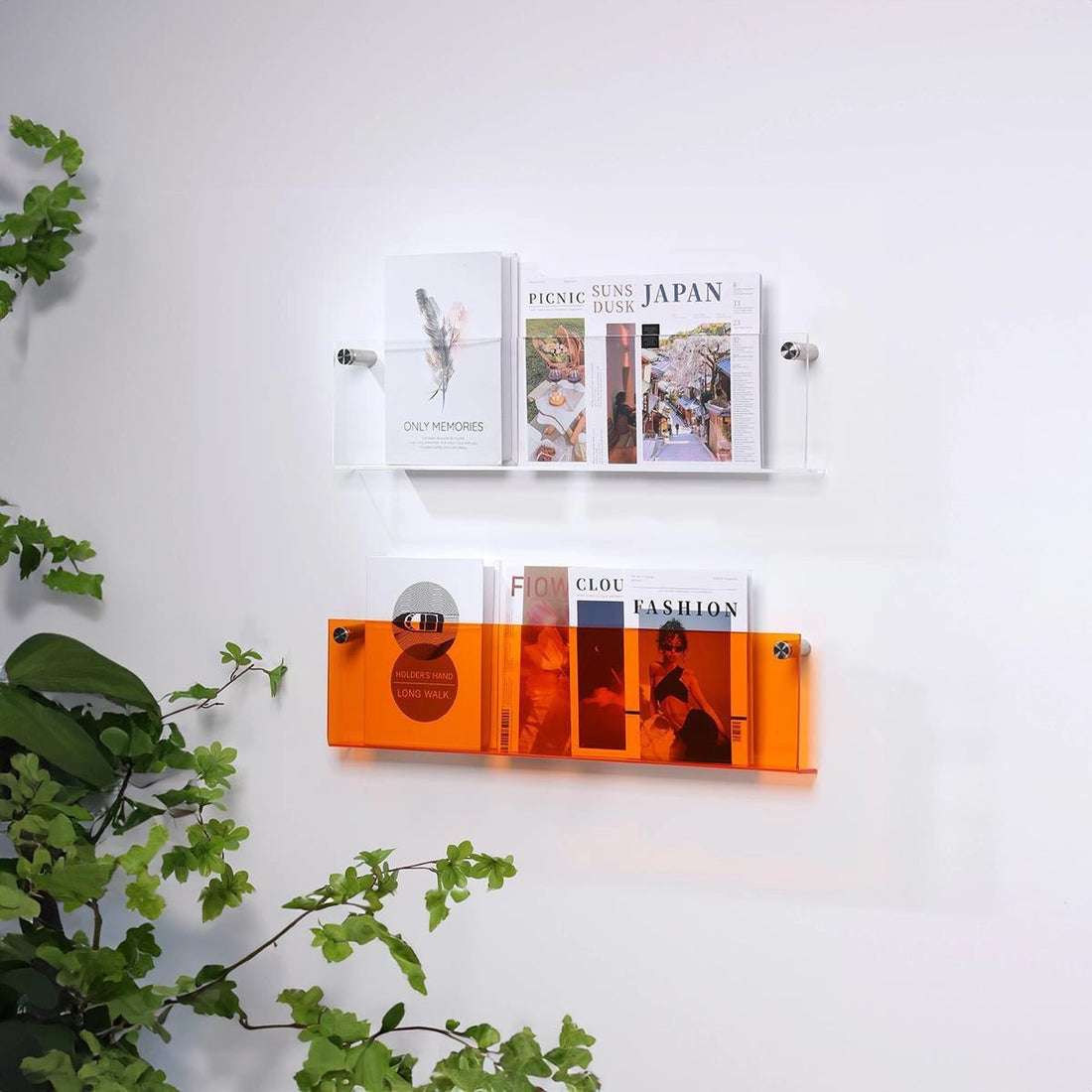 BowLift | Acrylic Wall-mounted Floating Magazine Rack
