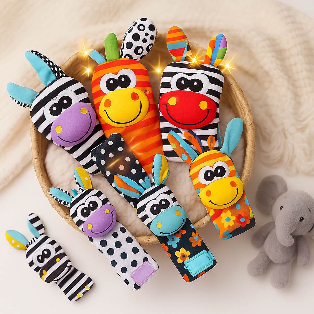 BowLift | Baby Sensory Rattles Soft Fabric Toy Set