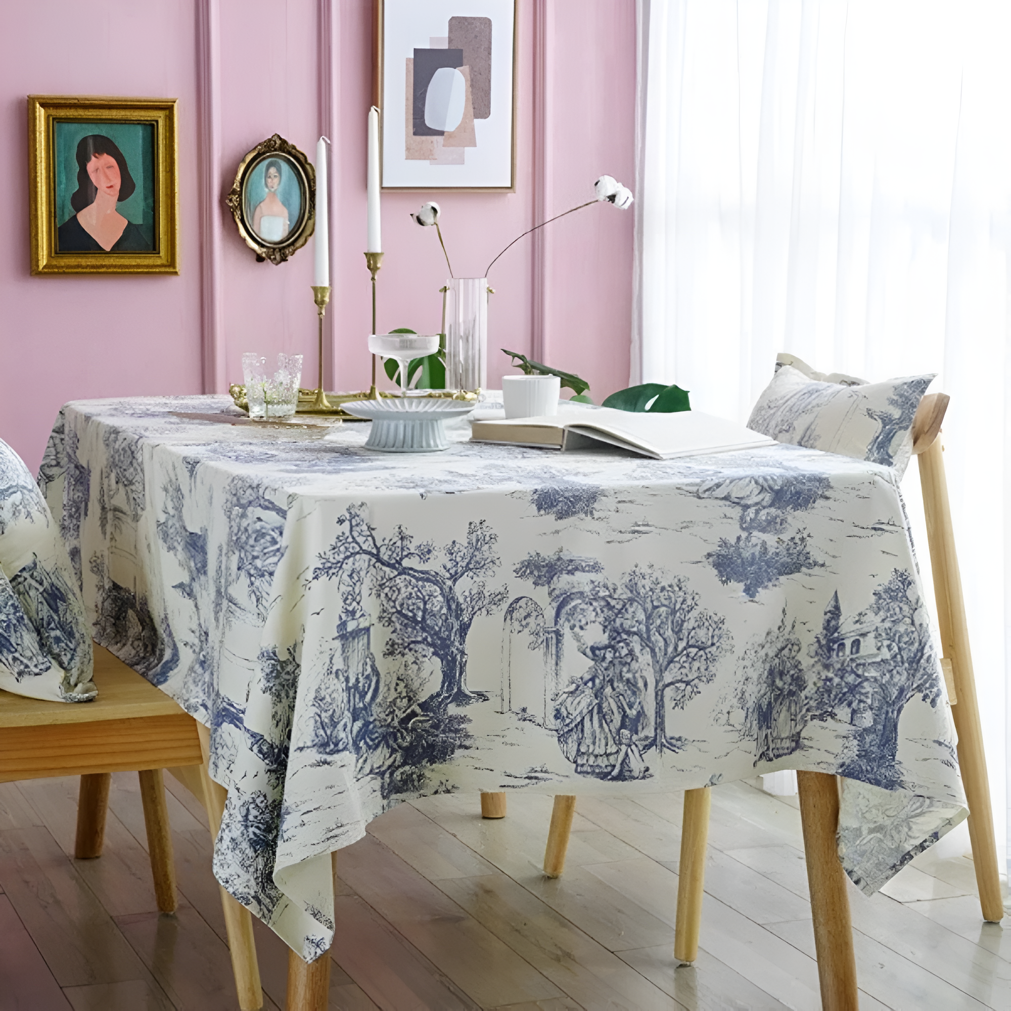 BowLift | French Classic Blue Vintage Dining Tablecloth