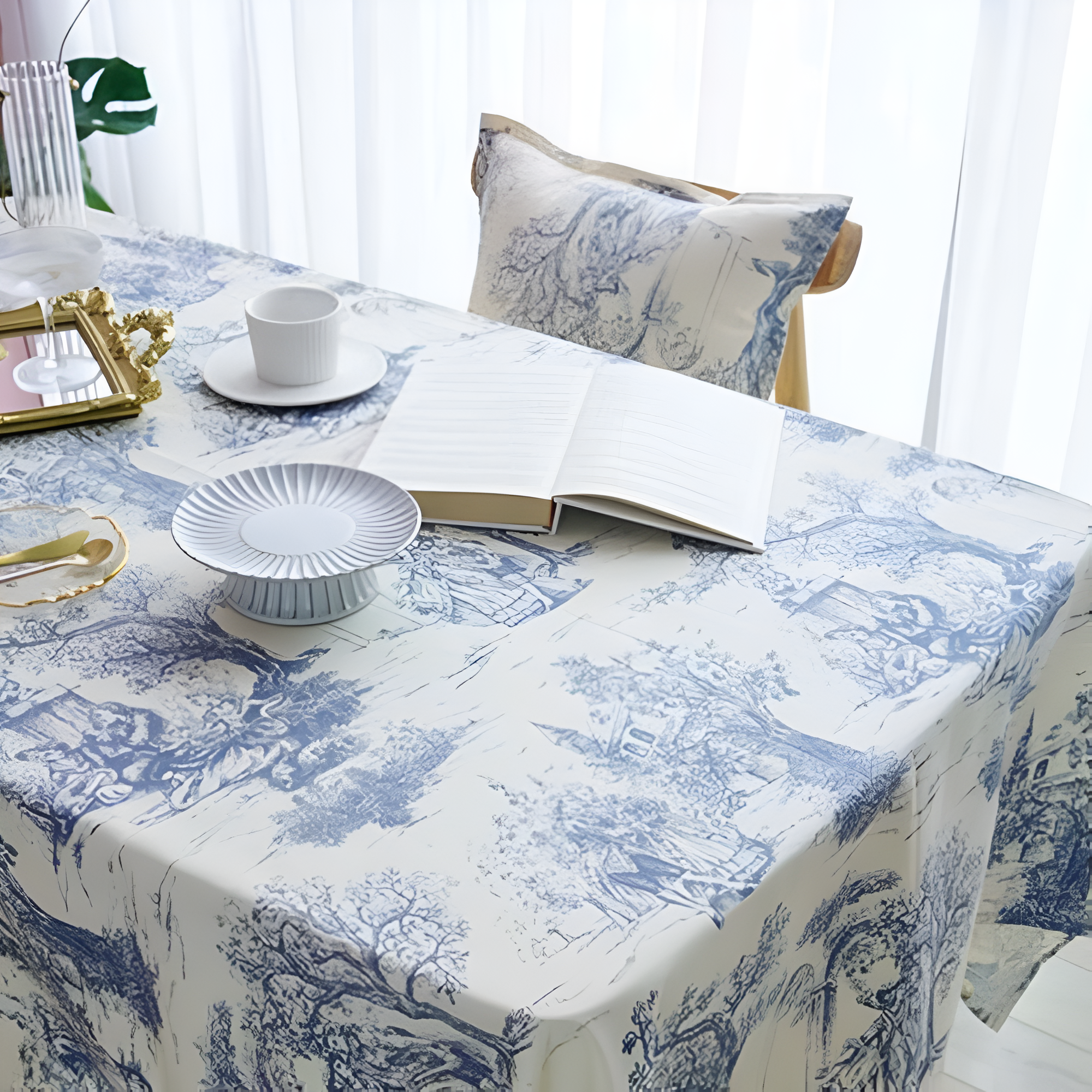 BowLift | French Classic Blue Vintage Dining Tablecloth