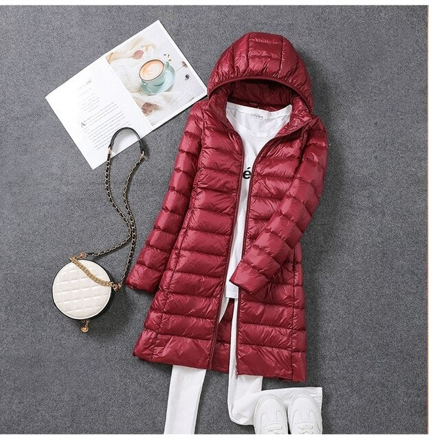 BowLift | Ultralight, Packable, Long Puffer Coat