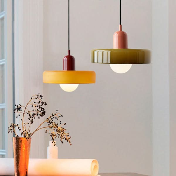 BowLift | Bauhaus Colored Glass Pendant Light