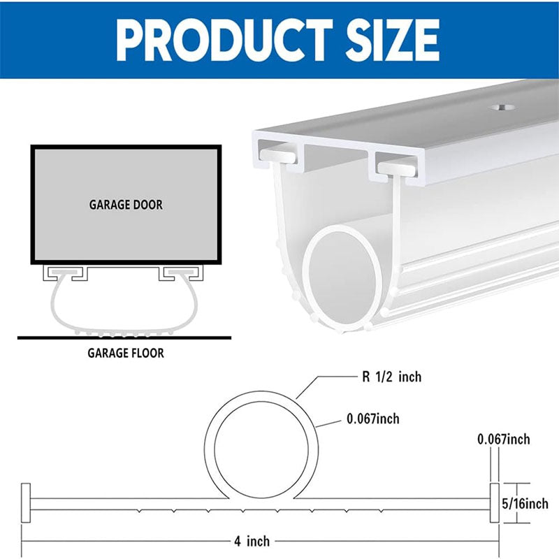 BowLift | Universal Garage Door Bottom Seals Rubber U Shape +O Ring Combination Garage Door Weather Stripping