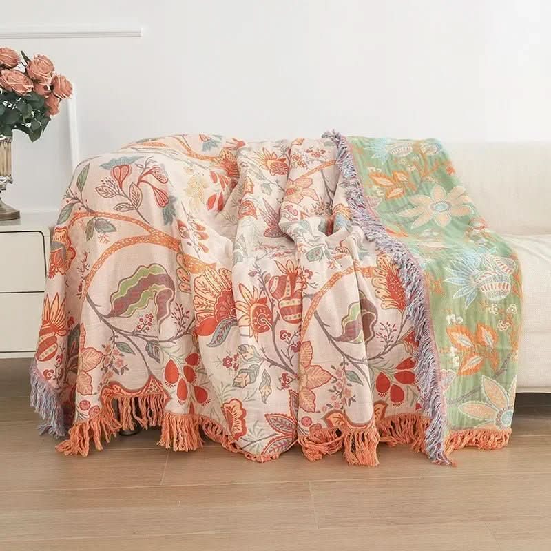 BowLift | Cotton Reversible Blanket with Jacquard Pattern