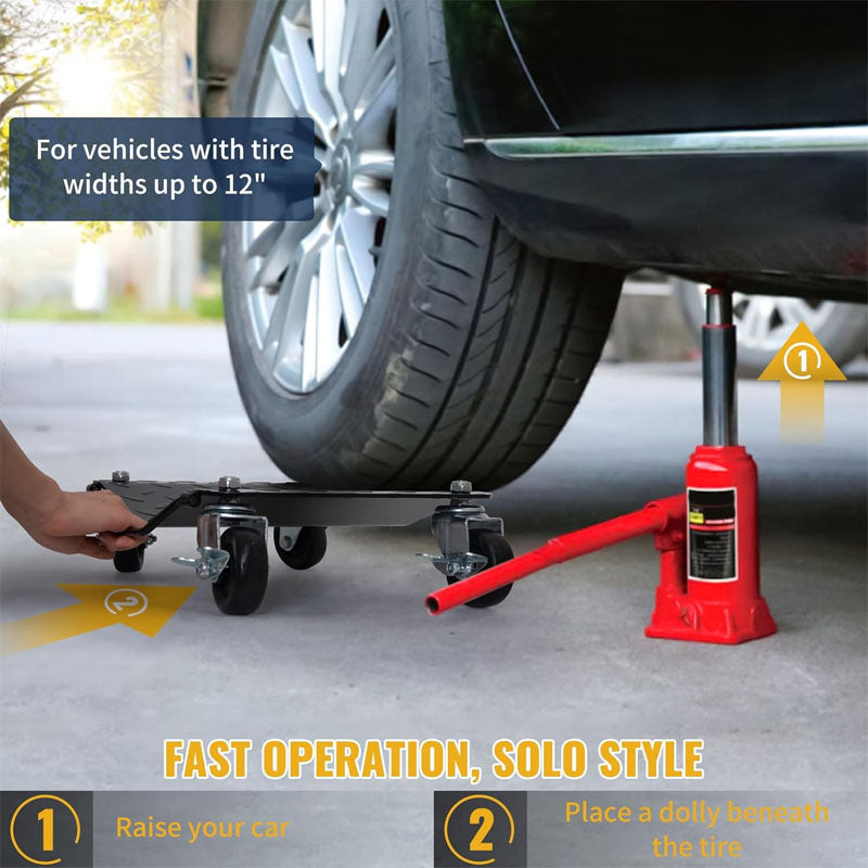 BowLift | Wheel Dolly of 4 Piece 6000 lbs/2722 kg Car Dollies for Moving Cars Trucks Trailers Motorcycles