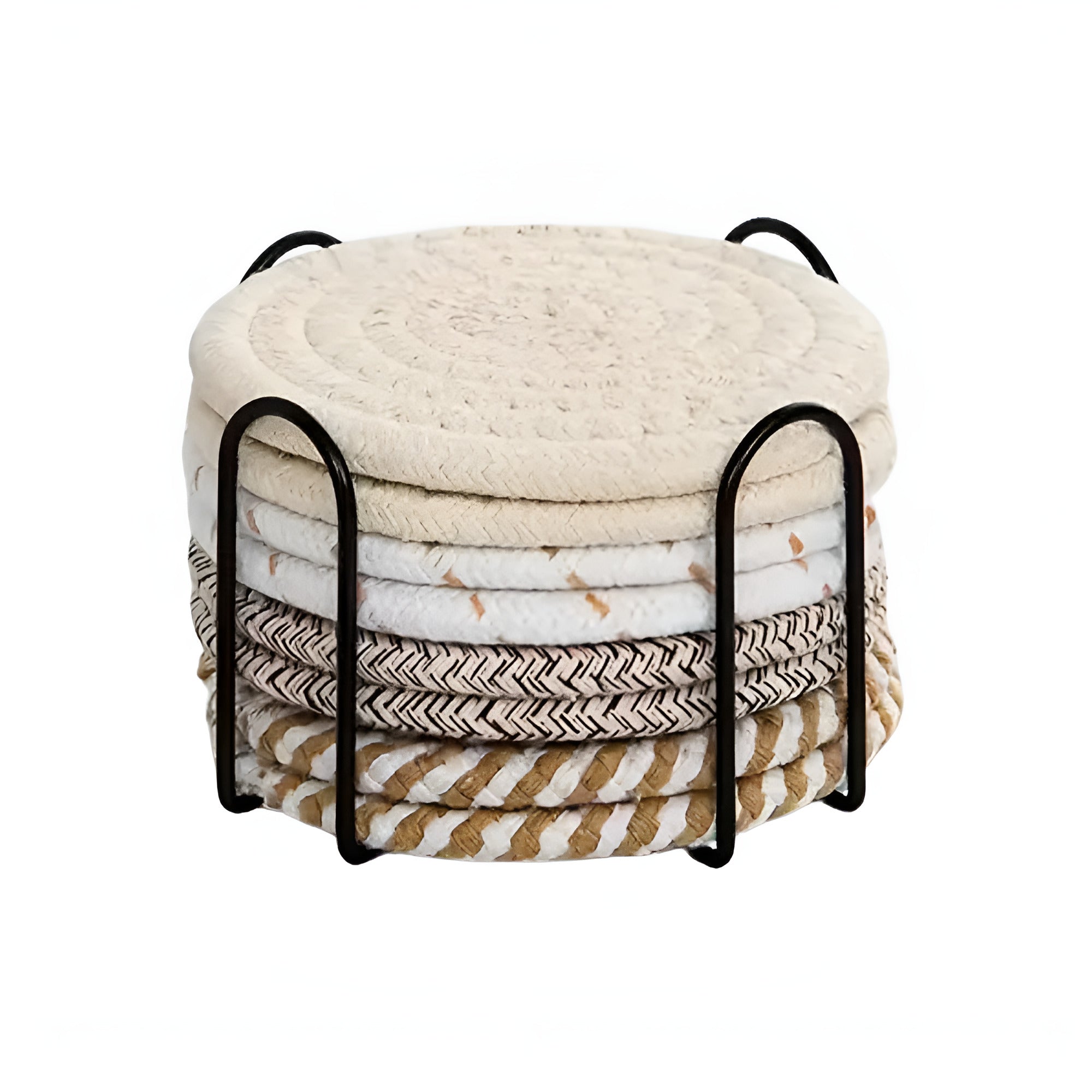 BowLift | Woven Whirl Coaster Set | 8Pcs Set