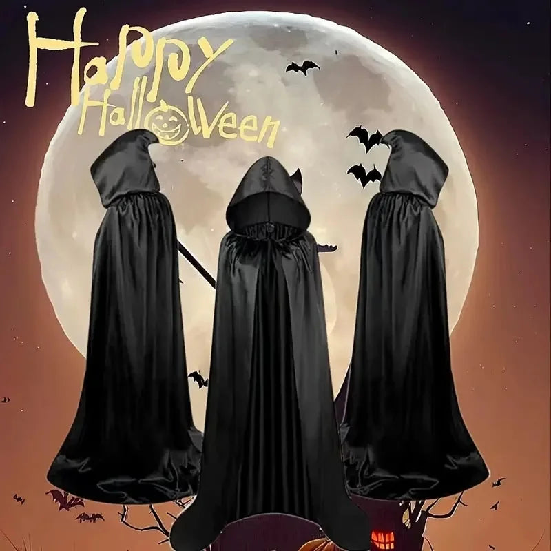 BowLift | Black Cape with Hood – Long Unisex Halloween & Cosplay Wrap