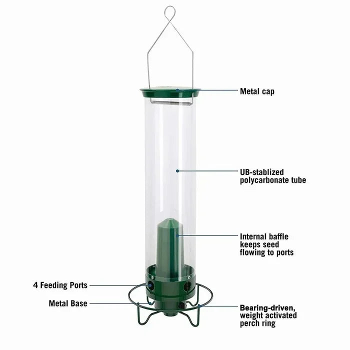 BowLift | Bird Feeder Hanging Metal Squirrel Proof Tube