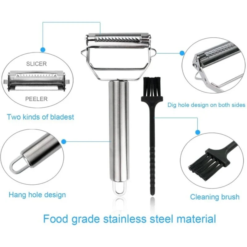 BowLift | Ultra-sharp stainless steel multifunctional vegetable slicer & julienne cutter potato carrot grater