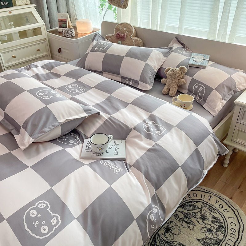 BowLift | Abstract Chessboard Single Bed Linen Set