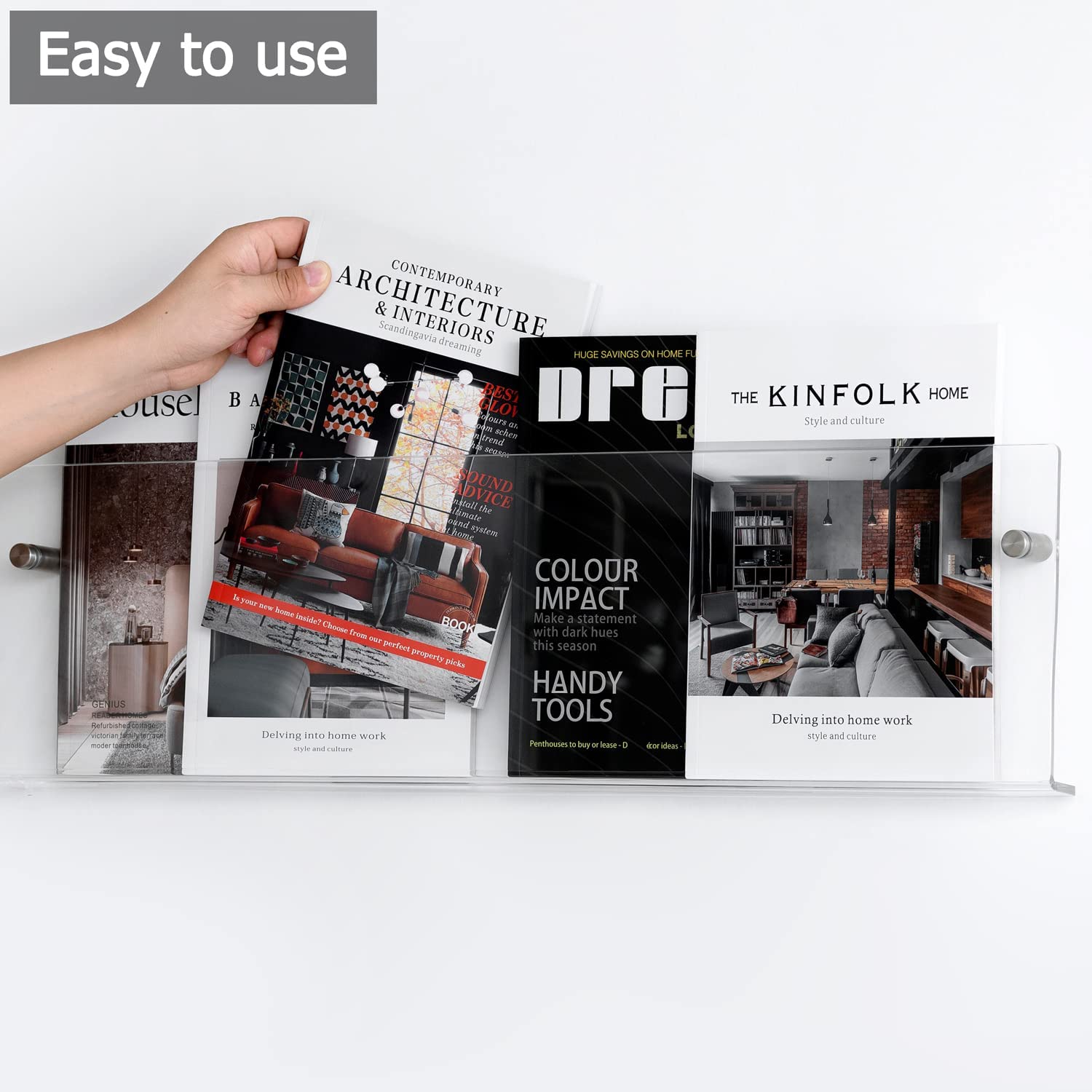 BowLift | Acrylic Wall-mounted 'Floating' Magazine Holder