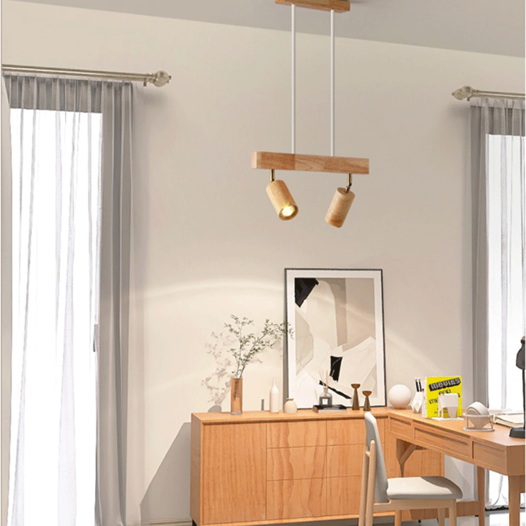 BowLift | EcoLux Adjustable Wooden Ceiling Spotlight with LED Bulb Included