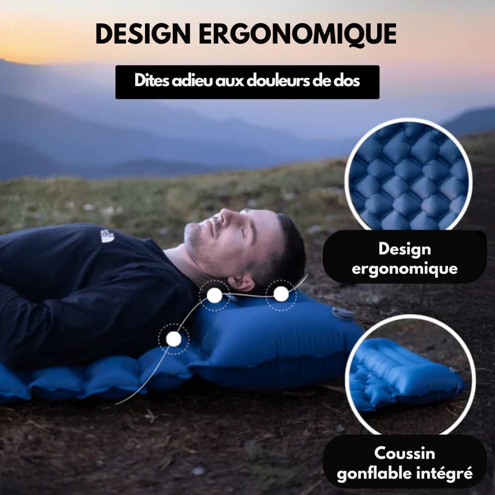 BowLift | AirTrek Mat – Inflatable Camping Mattress with Foot Pump & Built-In Pillow