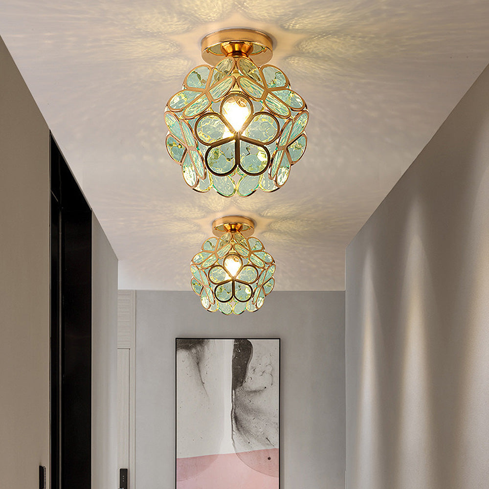BowLift | Artistic Glass Ceiling Lamp with Flower Pattern - FlowerHall
