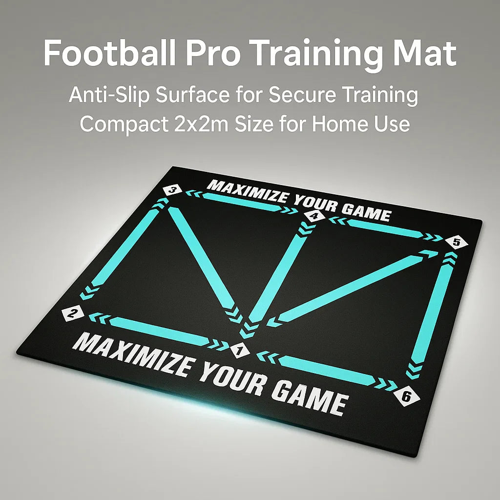 BowLift | Football Pro Training Mat | Anti-Slip, 2x2m Space & Video Program for Skill Enhancement and Home Training