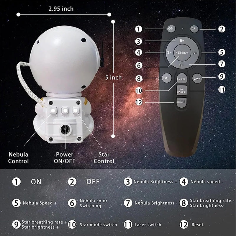 BowLift | Astronaut Galaxy Projector LED Night Light