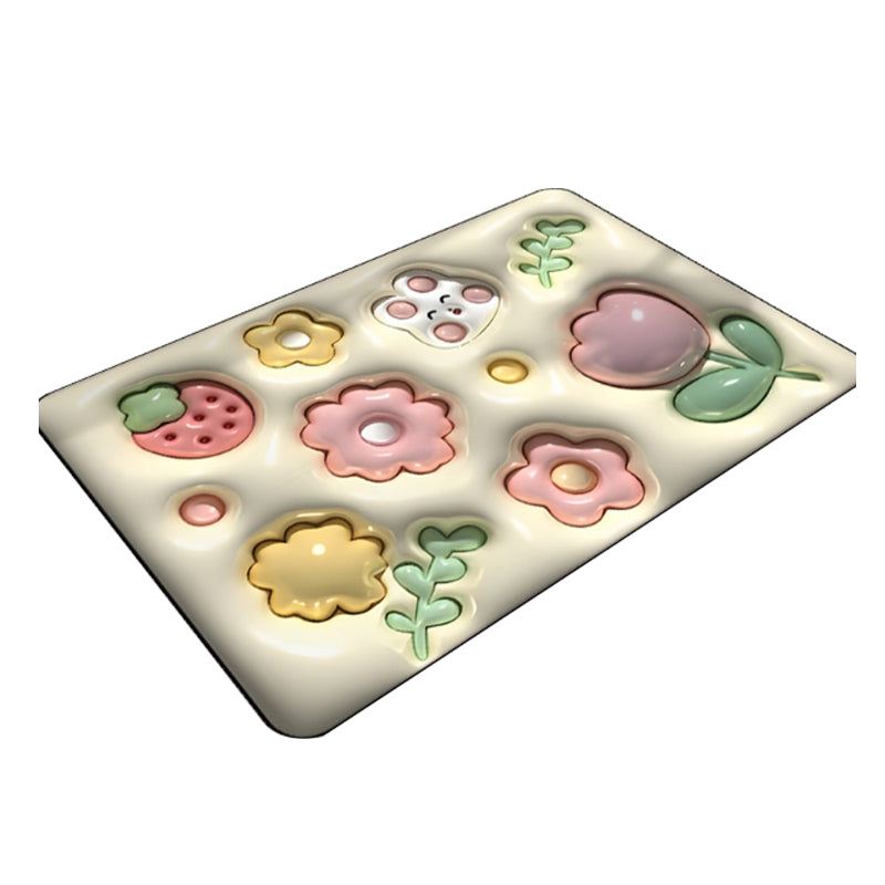 BowLift | 3D flower soft diatom mud absorbent floor mat