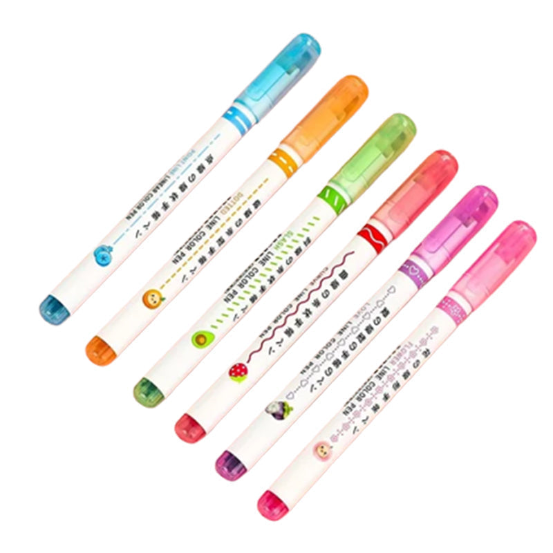 BowLift | BEST GIFTS FOR CHILDREN - Dual Tip Markers with 6 different curve shapes fine tips