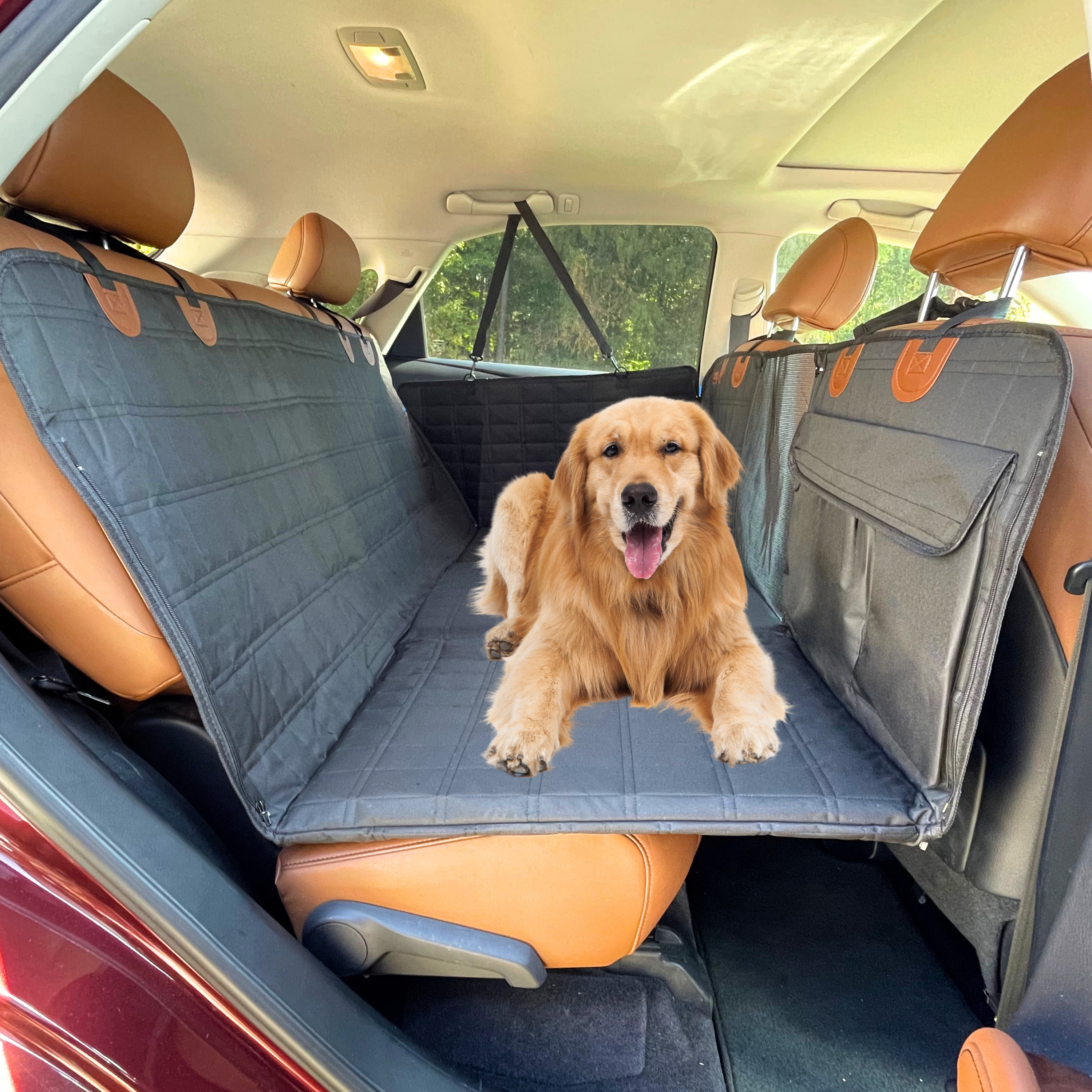 BowLift | Backseat Extender for Dogs - Black with Door Covers