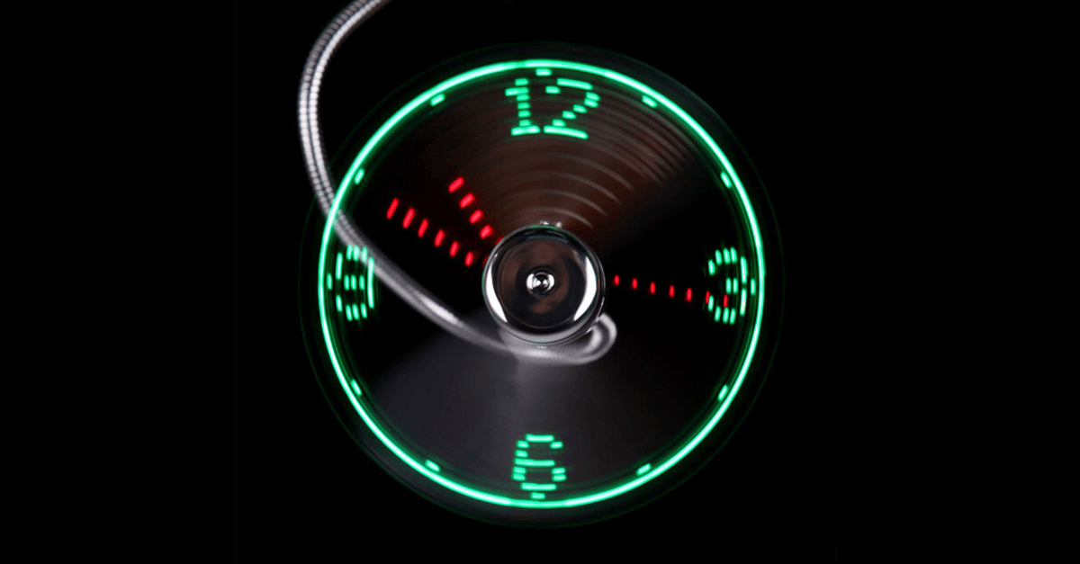 BowLift | 2-in-1 LED Light USB Cooling Fan with Real-Time Clock - Think Different