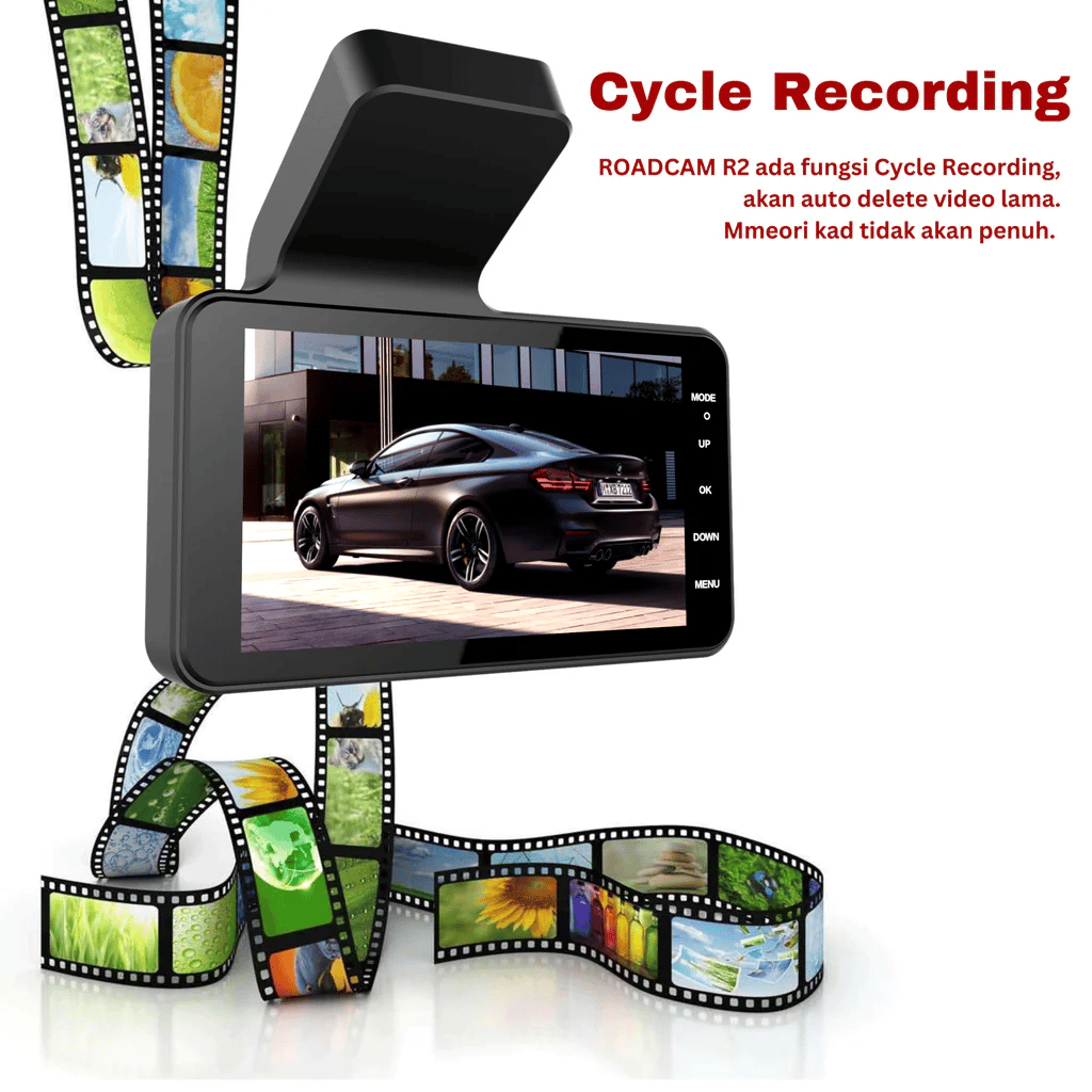 BowLift | Dashcam with two lenses, 1080P HD and night vision - 170° wide angle