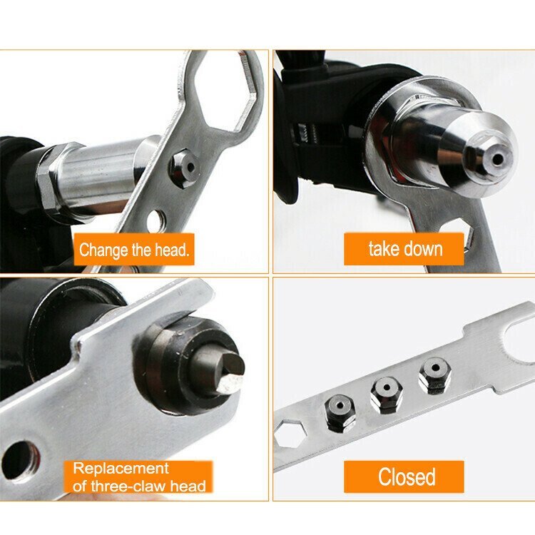 BowLift | Professional Rivet Gun Adapter Kit With 4Pcs Different Matching Nozzle Bolts