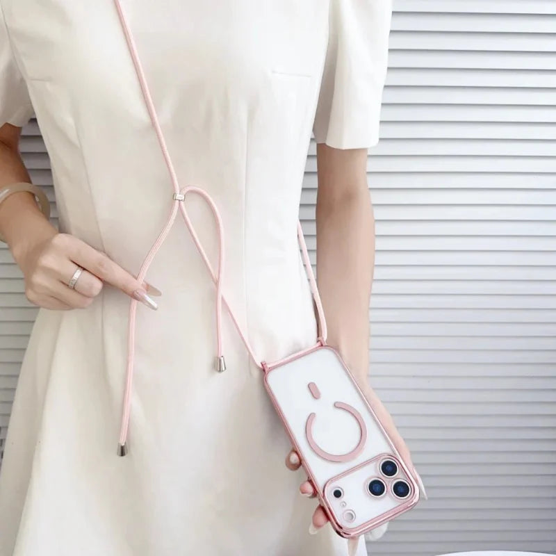 BowLift | CarryLink – Adjustable Phone Lanyard with Clear MagSafe Case