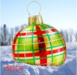 BowLift | Inflatable Christmas Ball Outdoor Decoration 60cm – Weather Resistant PVC Christmas Decoration