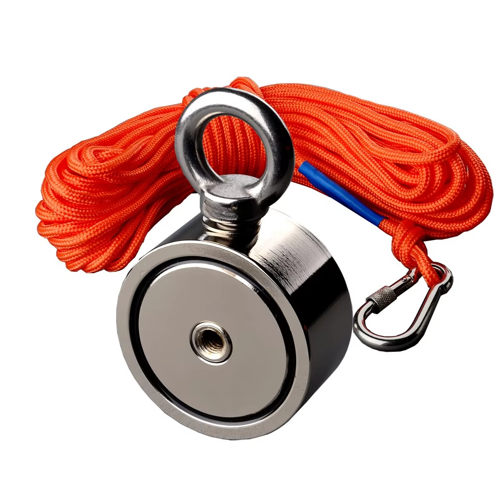 BowLift | Dual Strength Fishing Magnet Kit - N52 Neodymium 80/120KG Force with 10m Rope
