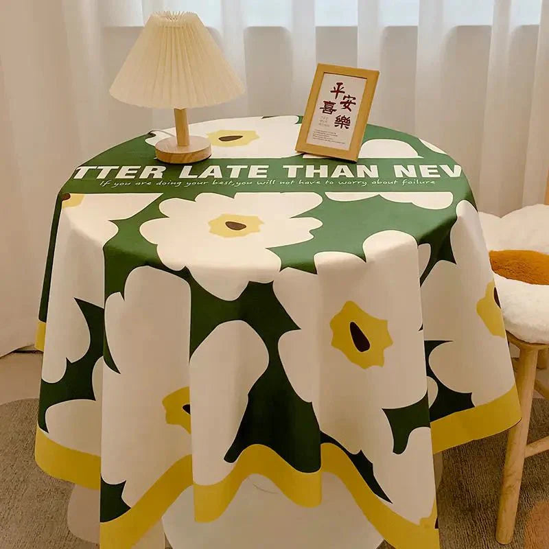 BowLift | Round tablecloth made of cotton with check pattern