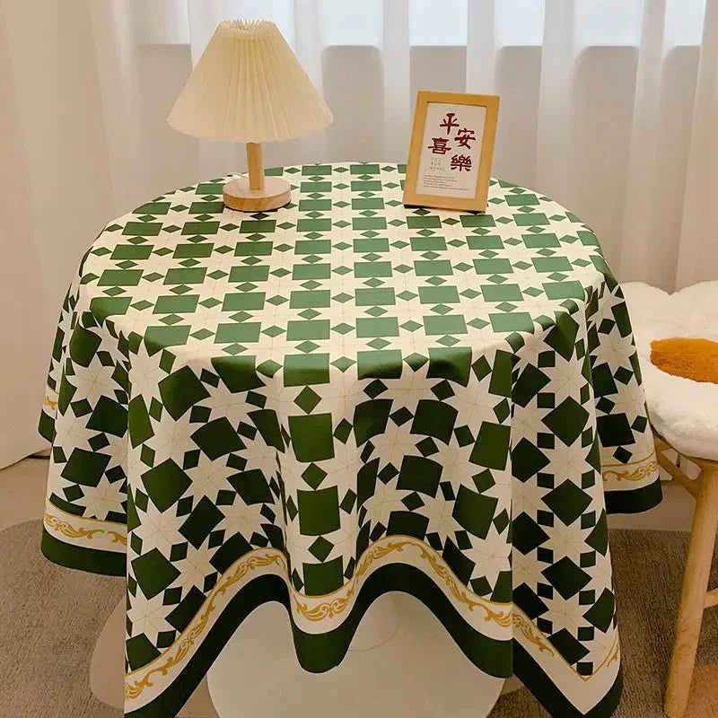 BowLift | Round tablecloth made of cotton with check pattern