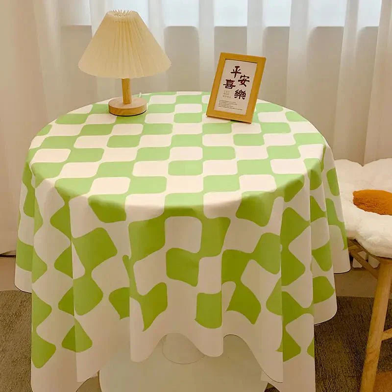 BowLift | Round tablecloth made of cotton with check pattern