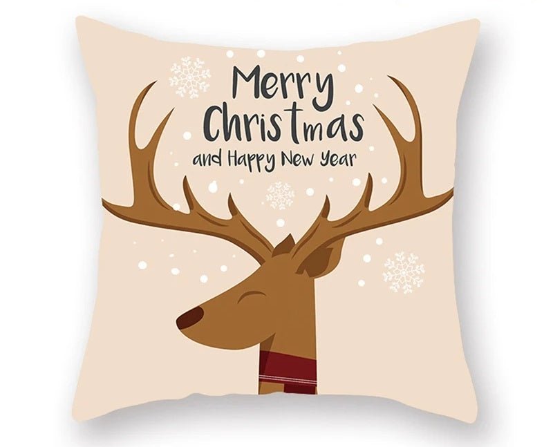 BowLift | Christmas Cushion Cover – Festive Santa & Elk Design for Holiday Decor & Perfect New Year Gift