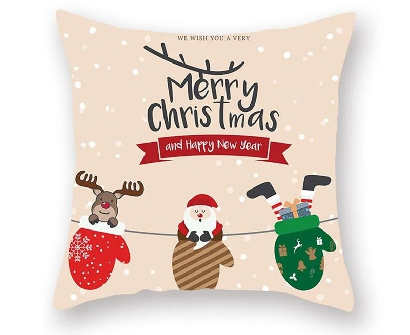 BowLift | Christmas Cushion Cover – Festive Santa & Elk Design for Holiday Decor & Perfect New Year Gift