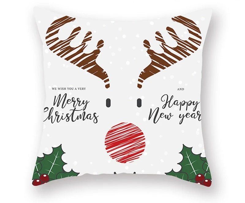 BowLift | Christmas Cushion Cover – Festive Santa & Elk Design for Holiday Decor & Perfect New Year Gift