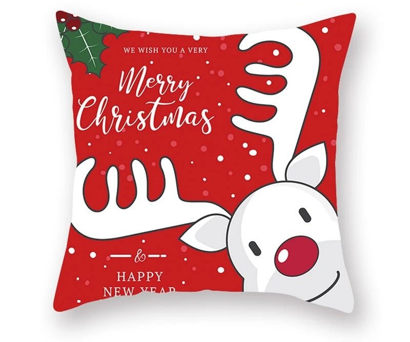 BowLift | Christmas Cushion Cover – Festive Santa & Elk Design for Holiday Decor & Perfect New Year Gift