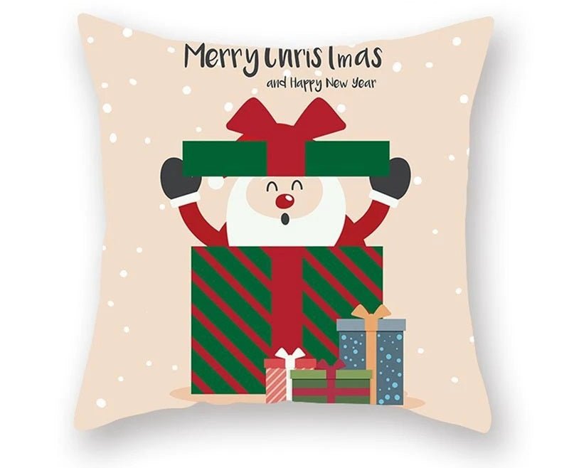 BowLift | Christmas Cushion Cover – Festive Santa & Elk Design for Holiday Decor & Perfect New Year Gift