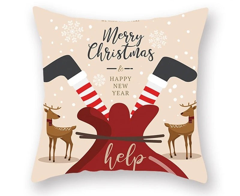 BowLift | Christmas Cushion Cover – Festive Santa & Elk Design for Holiday Decor & Perfect New Year Gift