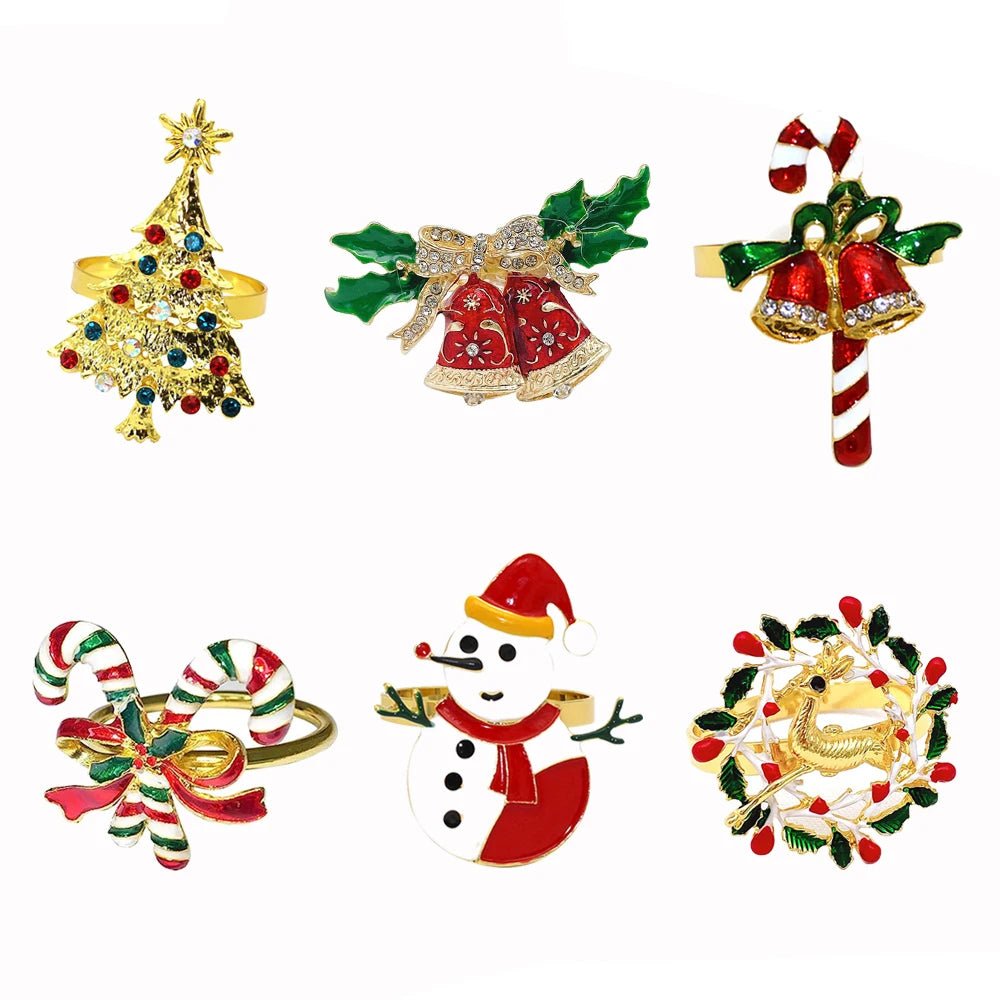 BowLift | Christmas Napkin Rings – Sparkling Deer & Tree Wreath Holders for Festive Weddings & Holiday Table Decor