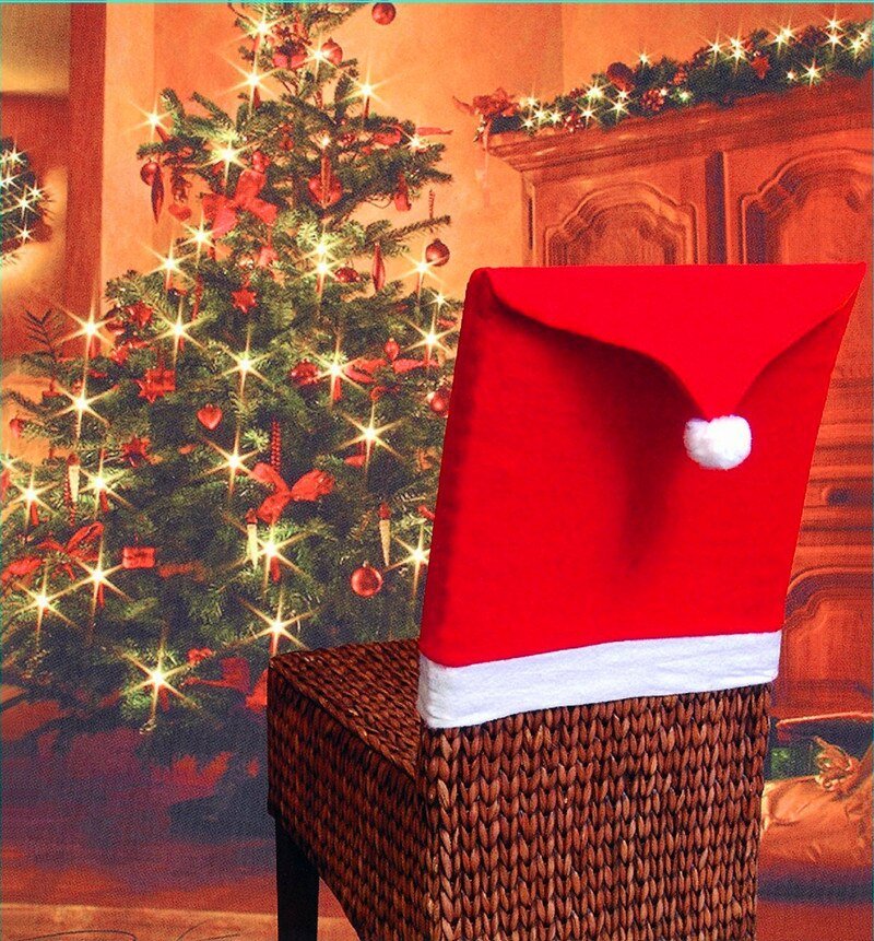 BowLift | Christmas Santa Hat Chair Covers - Festive Chair Elegance - 4 piece set