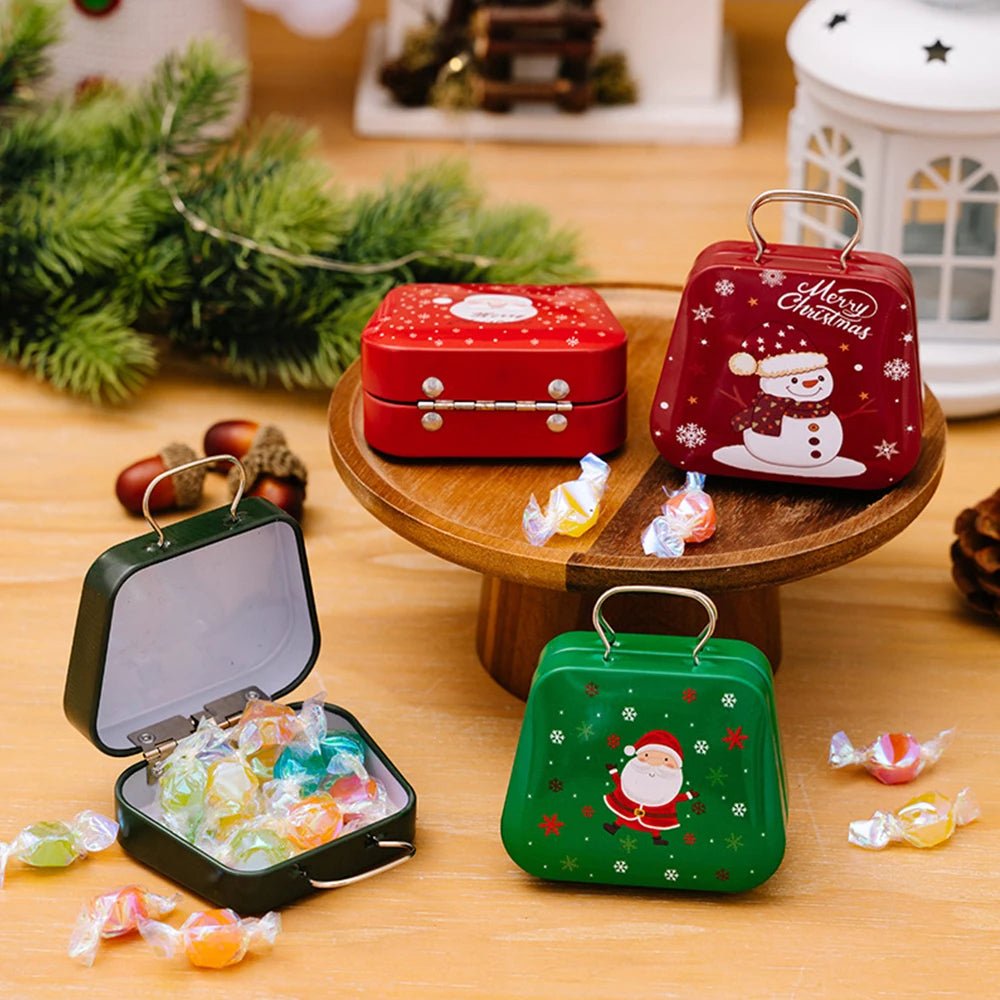BowLift | Christmas Tin Gift Box Set – Charming Metal Storage Boxes with Lids for Holiday Treats