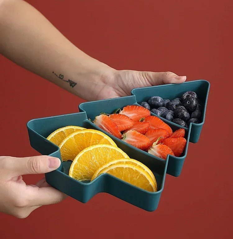 BowLift | Christmas Tree-Shaped Snack Plates - Set of 4 – Perfect for Candy, Nuts, Fruits, and Desserts at Parties & Holidays