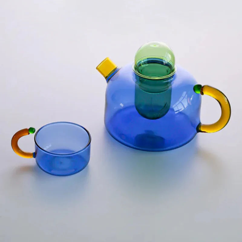 BowLift | Color Bloom Glass Teapot & Cup Set