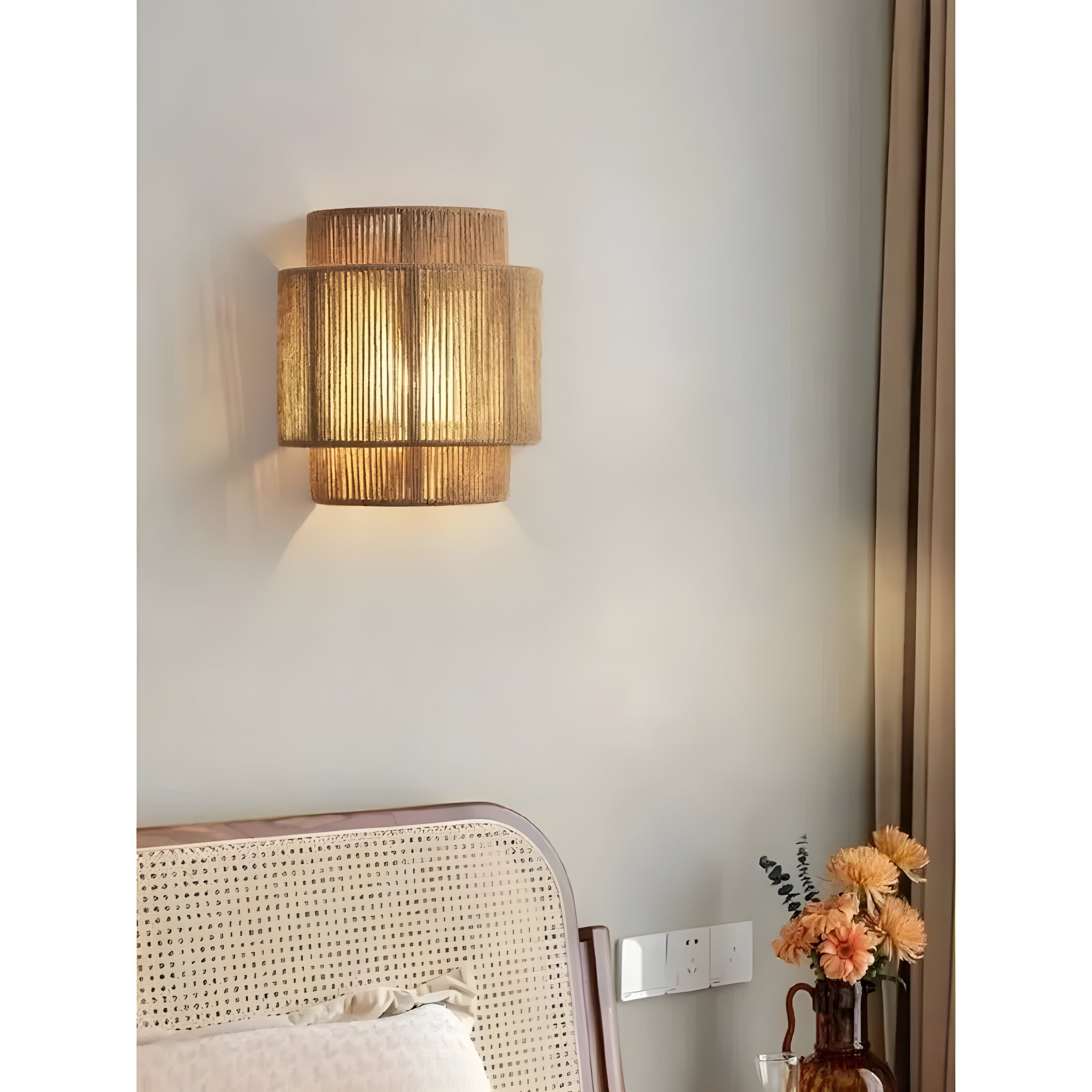 BowLift | Contemporary Rattan Woven Wall Lamp - WeaveGlow