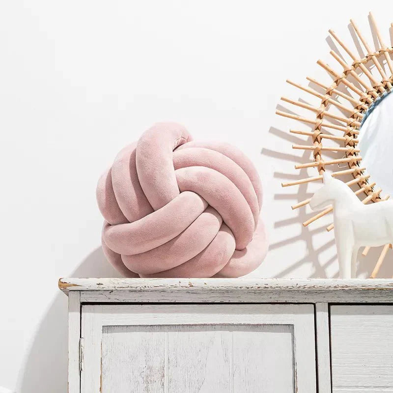 BowLift | Decorative knotted suede-look ball soft cushion