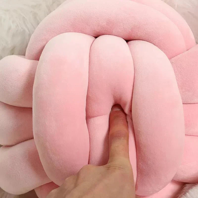 BowLift | Decorative knotted suede-look ball soft cushion