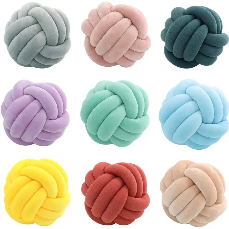 BowLift | Decorative knotted suede-look ball soft cushion