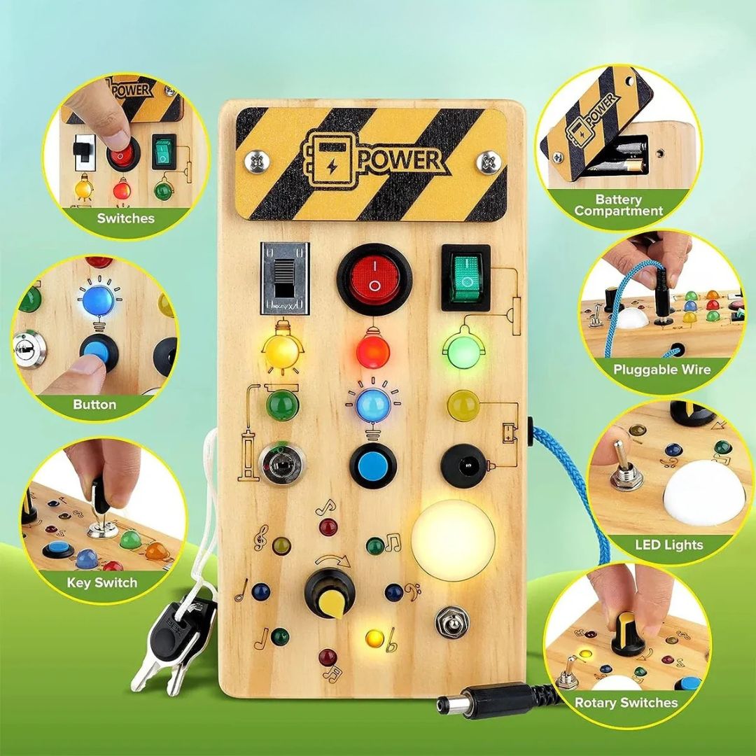 BowLift | DISCOVERY PLAY – Montessori Busy Board for Toddlers to Explore, Learn & Develop Fine Motor Skills