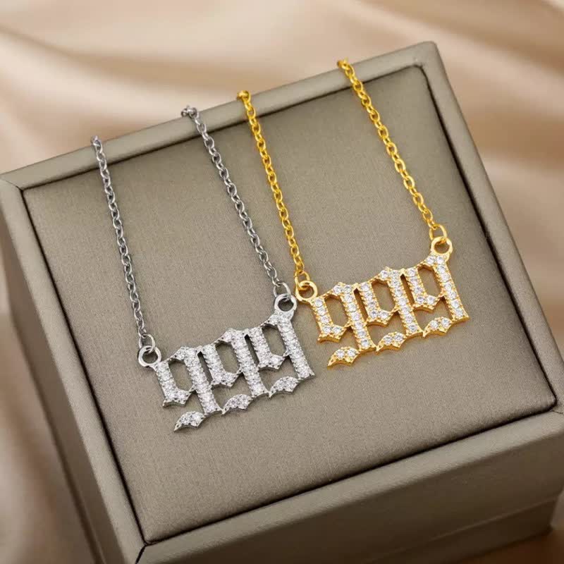 BowLift | Zirconia English Numbers Necklace – Seraphina